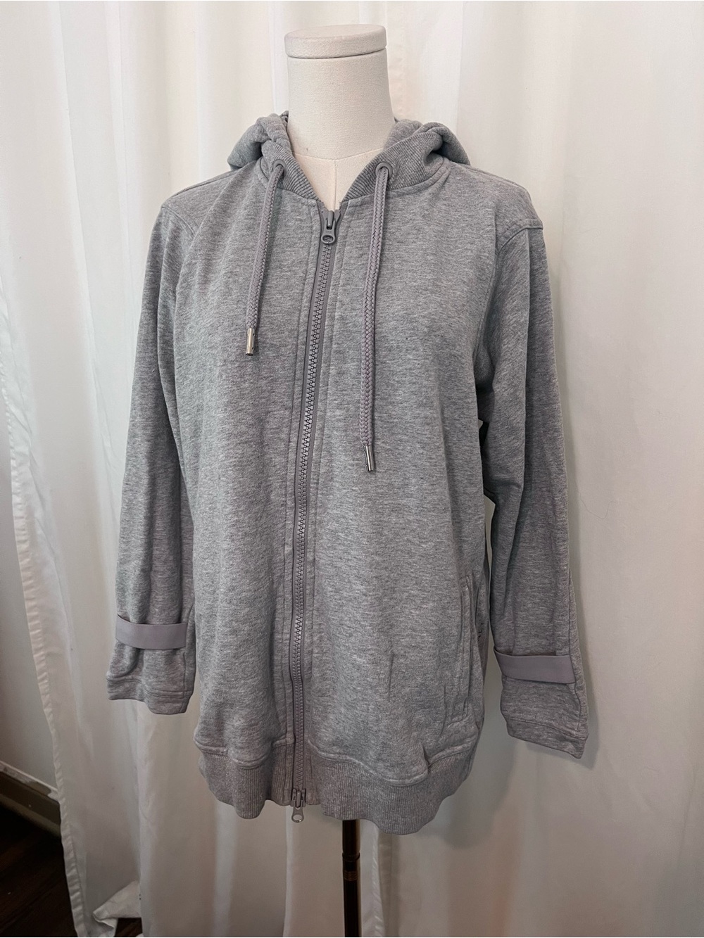 Adidas by Stella McCartney Heather Gray Zip-Up Hooded Sweatshirt